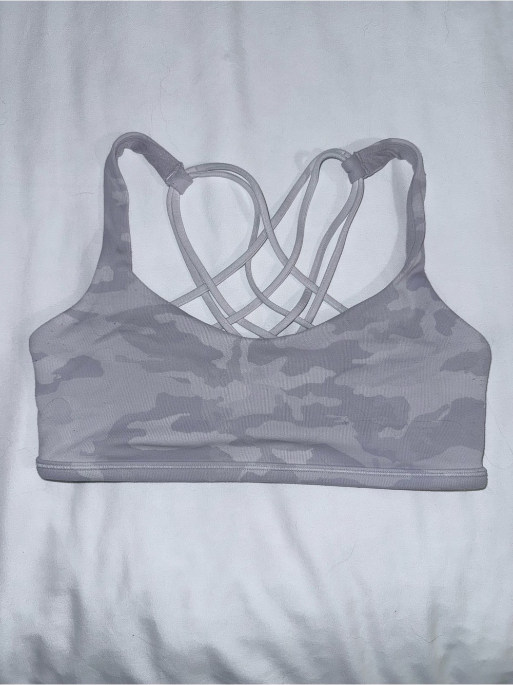 lululemon athletica Light Gray Camo Strappy Sports Bra - Women Intimates